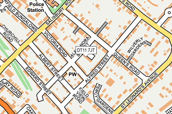 DT11 7JT map - OS OpenMap – Local (Ordnance Survey)