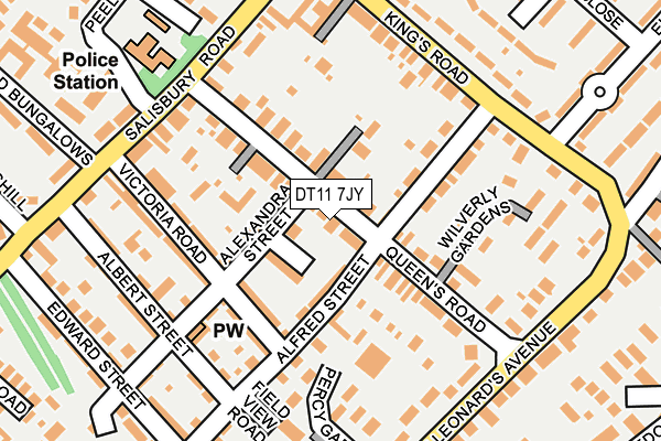 DT11 7JY map - OS OpenMap – Local (Ordnance Survey)