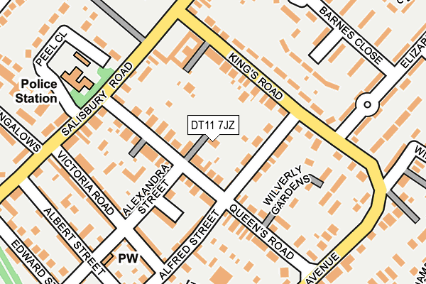 DT11 7JZ map - OS OpenMap – Local (Ordnance Survey)