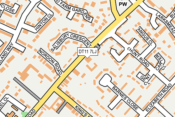 DT11 7LJ map - OS OpenMap – Local (Ordnance Survey)