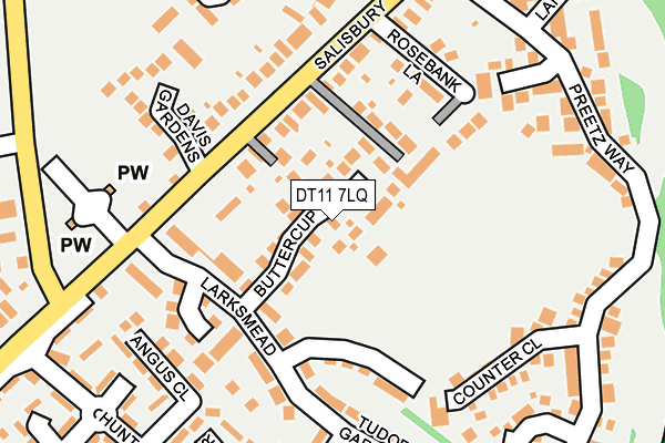 DT11 7LQ map - OS OpenMap – Local (Ordnance Survey)