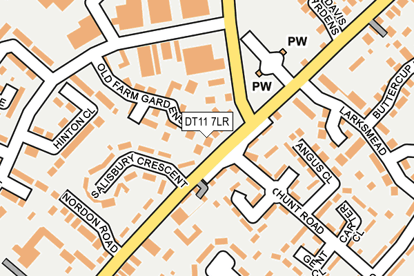 DT11 7LR map - OS OpenMap – Local (Ordnance Survey)