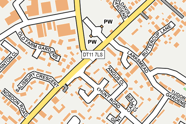 DT11 7LS map - OS OpenMap – Local (Ordnance Survey)