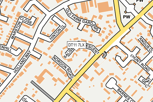 DT11 7LX map - OS OpenMap – Local (Ordnance Survey)