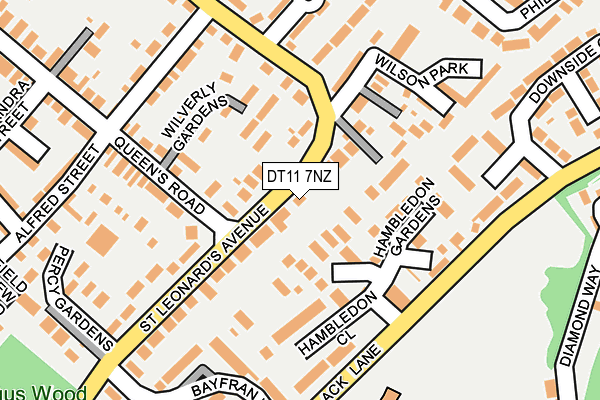 DT11 7NZ map - OS OpenMap – Local (Ordnance Survey)