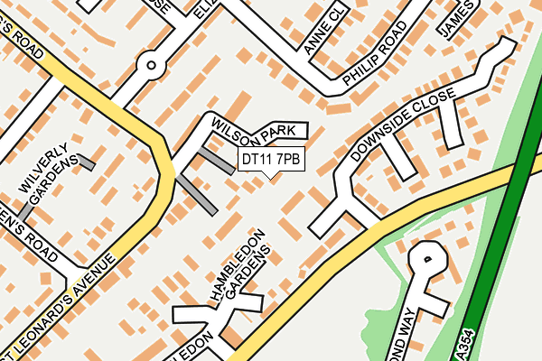 DT11 7PB map - OS OpenMap – Local (Ordnance Survey)