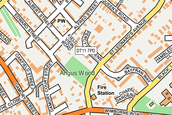 DT11 7PD map - OS OpenMap – Local (Ordnance Survey)