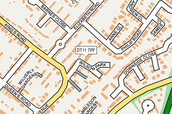 DT11 7PF map - OS OpenMap – Local (Ordnance Survey)