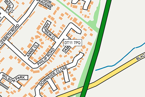 DT11 7PQ map - OS OpenMap – Local (Ordnance Survey)