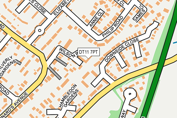 DT11 7PT map - OS OpenMap – Local (Ordnance Survey)