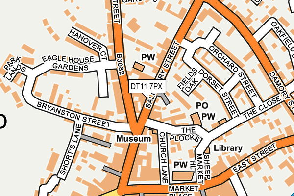 DT11 7PX map - OS OpenMap – Local (Ordnance Survey)