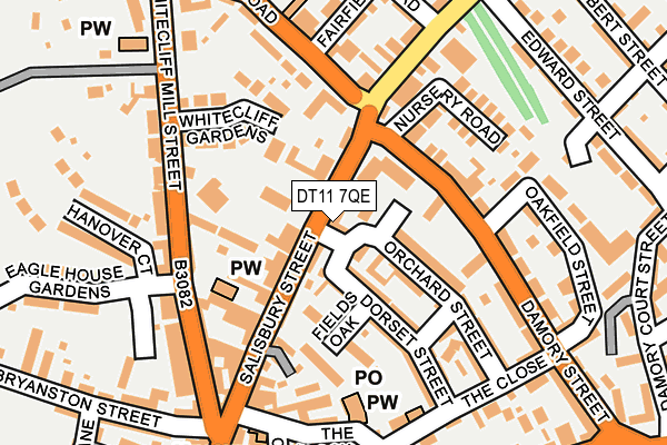 DT11 7QE map - OS OpenMap – Local (Ordnance Survey)
