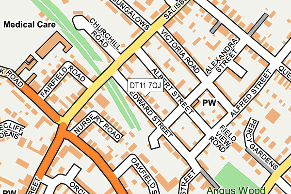 DT11 7QJ map - OS OpenMap – Local (Ordnance Survey)