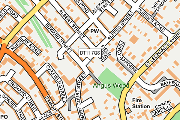 DT11 7QS map - OS OpenMap – Local (Ordnance Survey)