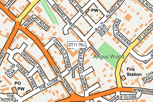 DT11 7RJ map - OS OpenMap – Local (Ordnance Survey)