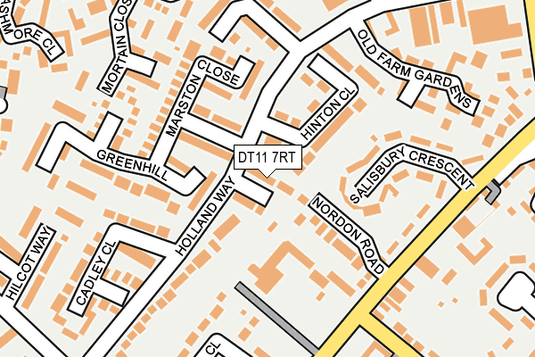 DT11 7RT map - OS OpenMap – Local (Ordnance Survey)