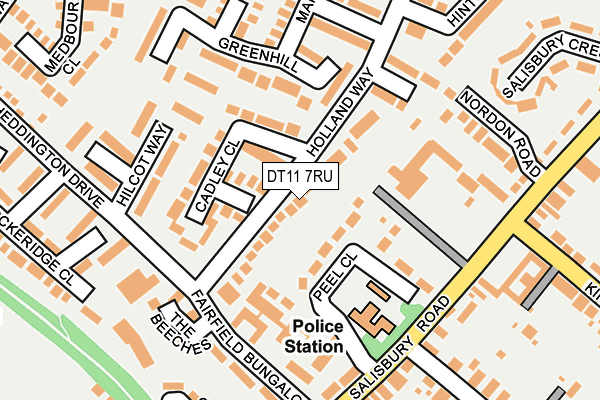 DT11 7RU map - OS OpenMap – Local (Ordnance Survey)