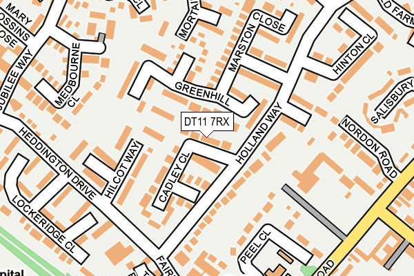 DT11 7RX map - OS OpenMap – Local (Ordnance Survey)