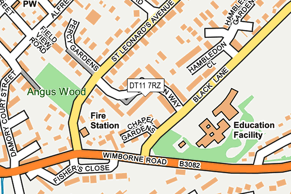 DT11 7RZ map - OS OpenMap – Local (Ordnance Survey)