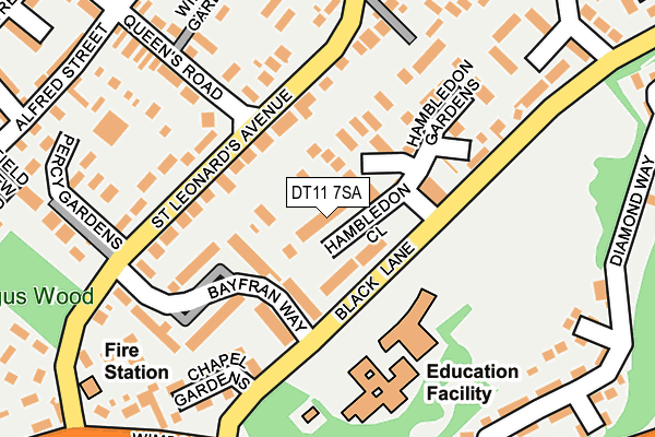 DT11 7SA map - OS OpenMap – Local (Ordnance Survey)