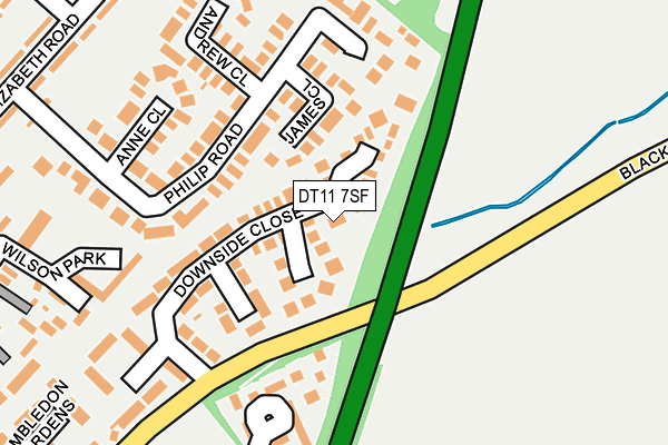 DT11 7SF map - OS OpenMap – Local (Ordnance Survey)