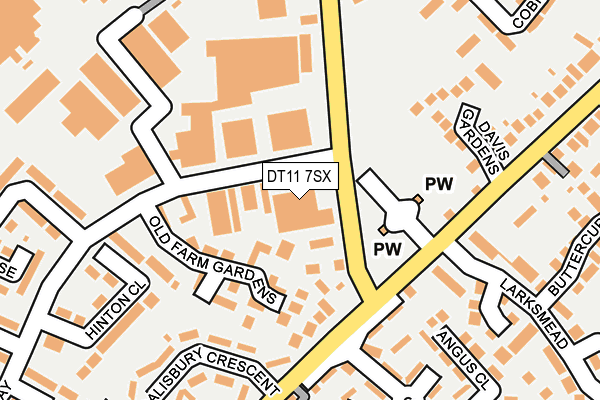 DT11 7SX map - OS OpenMap – Local (Ordnance Survey)