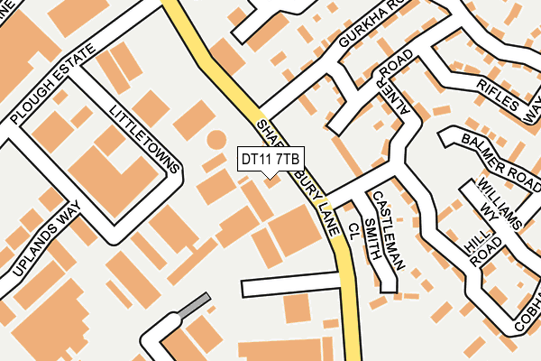 DT11 7TB map - OS OpenMap – Local (Ordnance Survey)