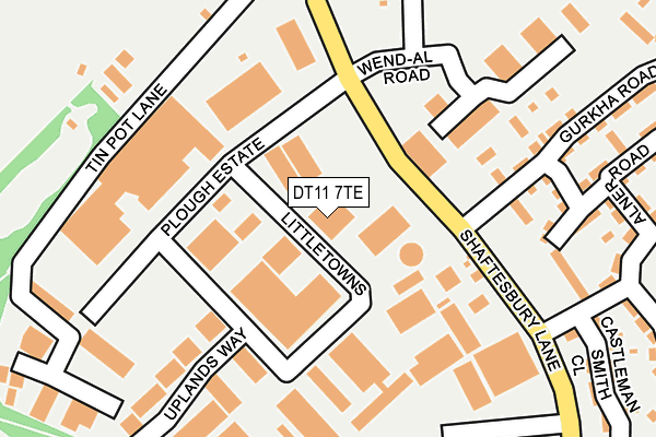 DT11 7TE map - OS OpenMap – Local (Ordnance Survey)