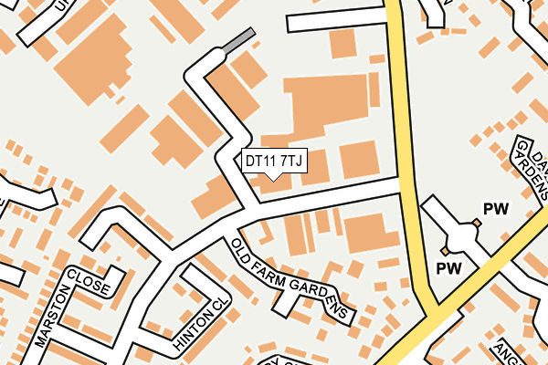 DT11 7TJ map - OS OpenMap – Local (Ordnance Survey)