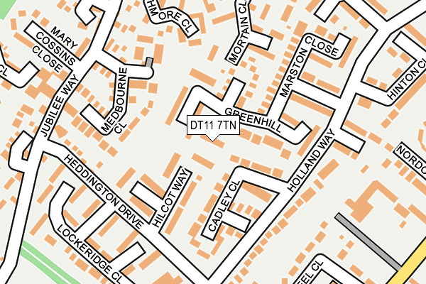 DT11 7TN map - OS OpenMap – Local (Ordnance Survey)