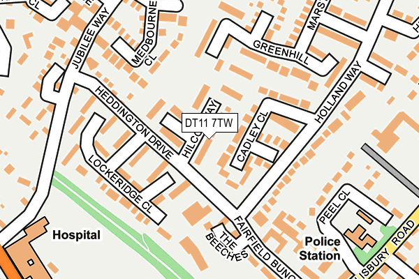 DT11 7TW map - OS OpenMap – Local (Ordnance Survey)