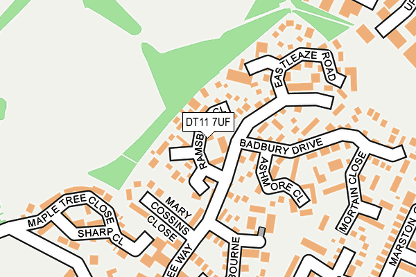 DT11 7UF map - OS OpenMap – Local (Ordnance Survey)