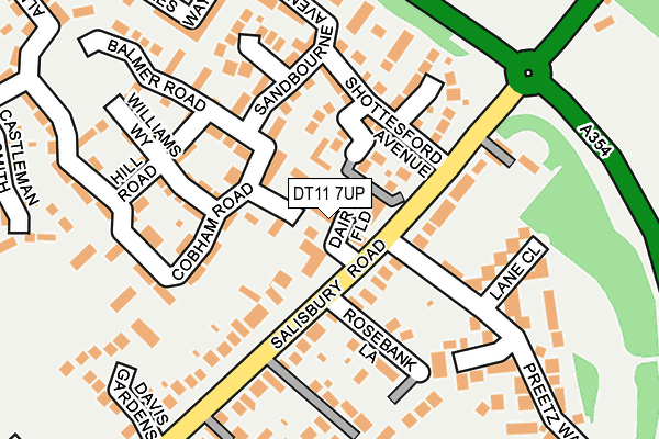 DT11 7UP map - OS OpenMap – Local (Ordnance Survey)