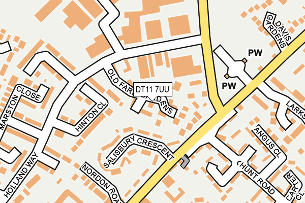 DT11 7UU map - OS OpenMap – Local (Ordnance Survey)