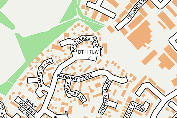 DT11 7UW map - OS OpenMap – Local (Ordnance Survey)