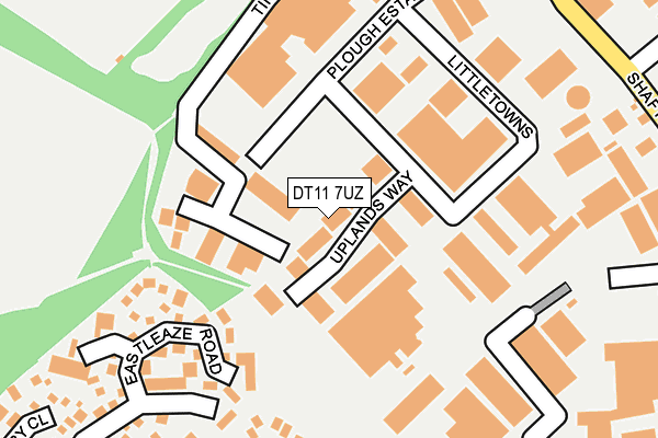 DT11 7UZ map - OS OpenMap – Local (Ordnance Survey)