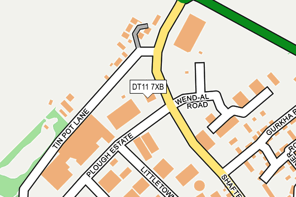 DT11 7XB map - OS OpenMap – Local (Ordnance Survey)