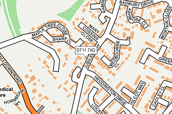 DT11 7XD map - OS OpenMap – Local (Ordnance Survey)