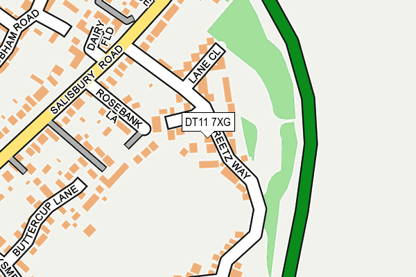 DT11 7XG map - OS OpenMap – Local (Ordnance Survey)