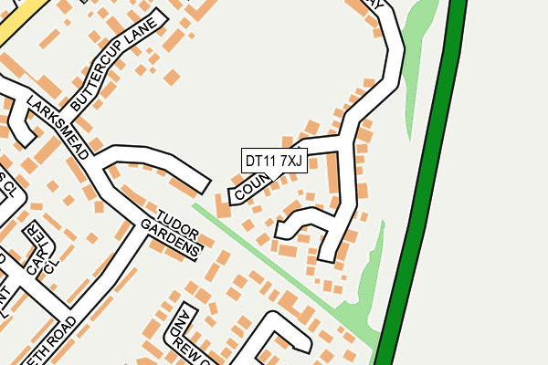 DT11 7XJ map - OS OpenMap – Local (Ordnance Survey)