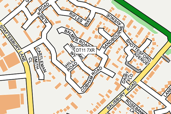 DT11 7XR map - OS OpenMap – Local (Ordnance Survey)