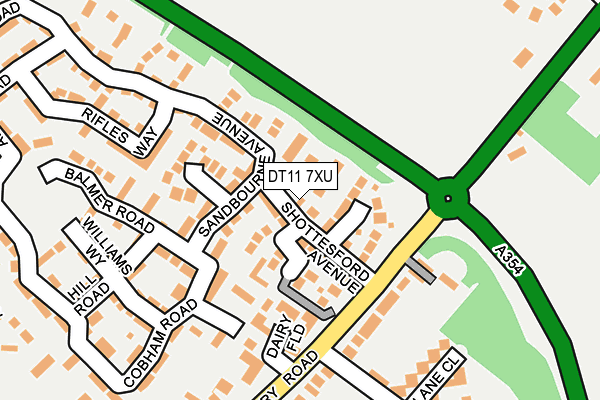 DT11 7XU map - OS OpenMap – Local (Ordnance Survey)
