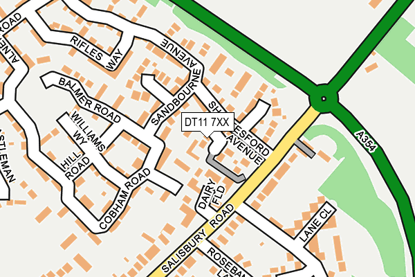 DT11 7XX map - OS OpenMap – Local (Ordnance Survey)