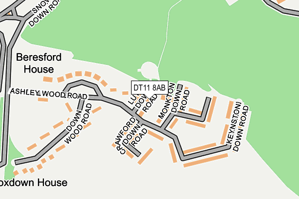 DT11 8AB map - OS OpenMap – Local (Ordnance Survey)