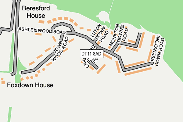 DT11 8AD map - OS OpenMap – Local (Ordnance Survey)