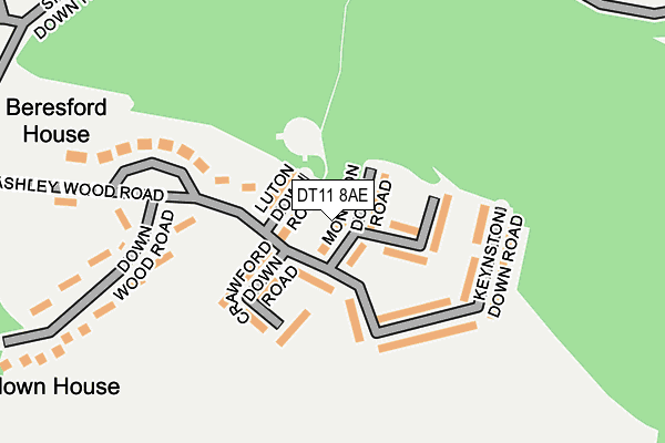 DT11 8AE map - OS OpenMap – Local (Ordnance Survey)