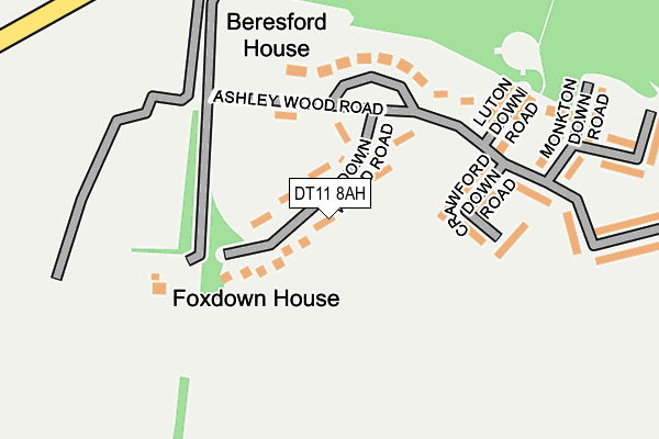 DT11 8AH map - OS OpenMap – Local (Ordnance Survey)