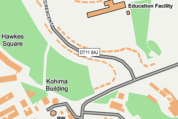 DT11 8AJ map - OS OpenMap – Local (Ordnance Survey)