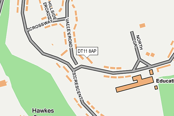 DT11 8AP map - OS OpenMap – Local (Ordnance Survey)