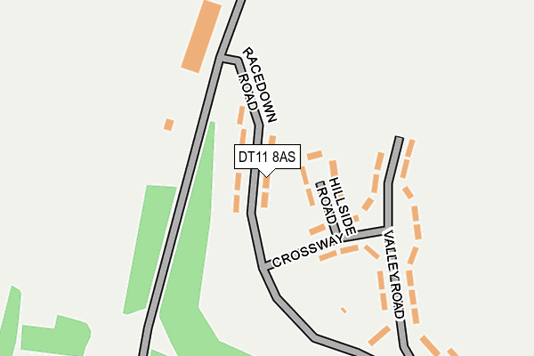 DT11 8AS map - OS OpenMap – Local (Ordnance Survey)